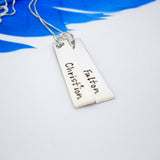 Sterling silver 2 bar name necklace, personalized bar necklace - Delena Ciastko Designs