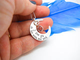 Sterling silver I love you to the moon and back, Crescent Moon Necklace - Delena Ciastko Designs