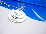 Sterling silver Mom necklace with kids names, personalized family necklace - Delena Ciastko Designs