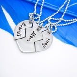 3 Piece Broken Heart Best Friends Necklace Set