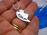 Best Friends Puzzle Necklace Heart Set - Held in Hand