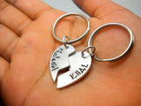 Kahl and Khaleesi 2 Piece Key Chain Set | Heart Key Chain, In Hand