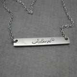 Personalized bar name necklace in stainless steel - Delena Ciastko Designs