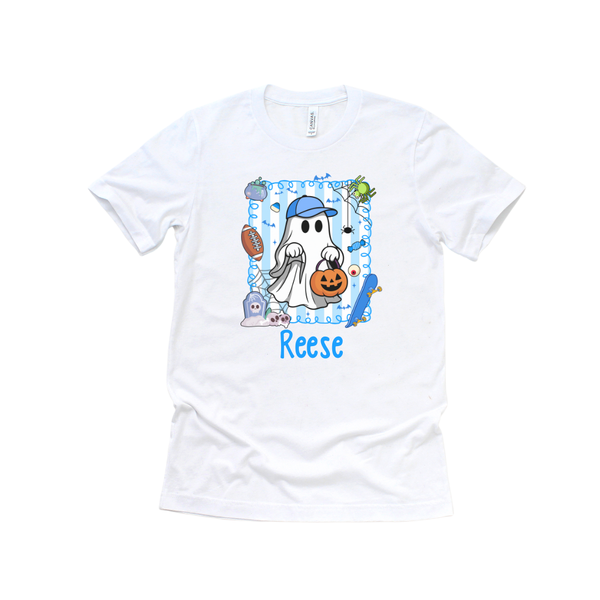 Sports Ghost Personalized Halloween Shirt for Kids