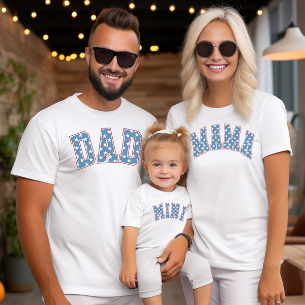 4th of July Family T-Shirt Set Bundle in White