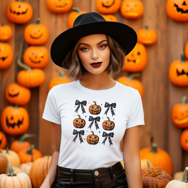 Coquette Pumpkin Halloween Graphic Tee