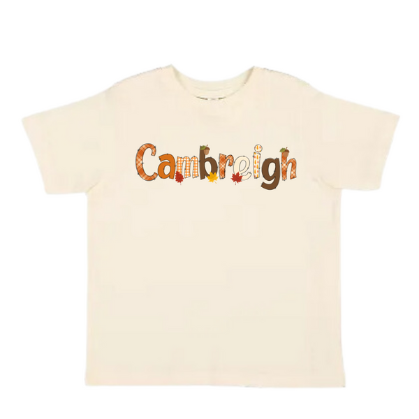 Fall Personalized Name Kids T-shirt