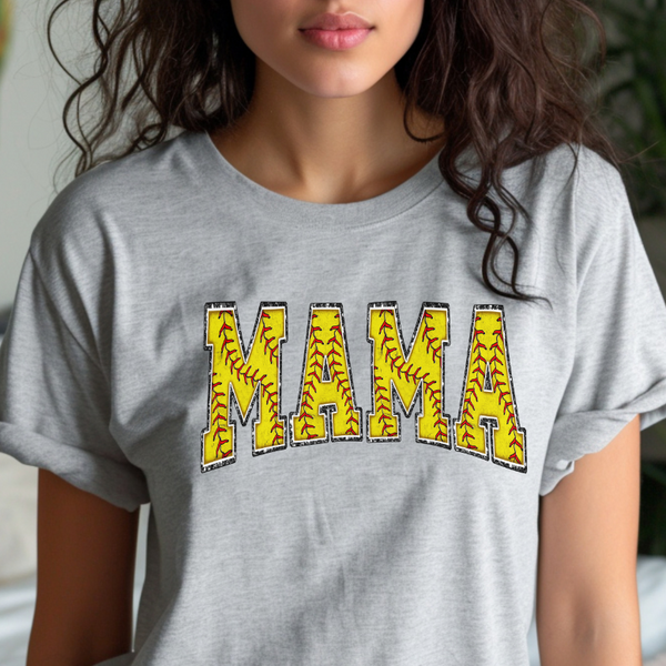Softball Mama T-Shirt in grey