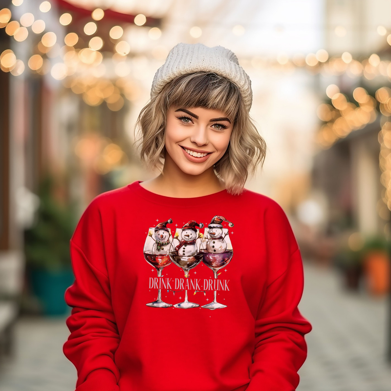 Drink Drank Drunk Snowmen Christmas sweatshirt