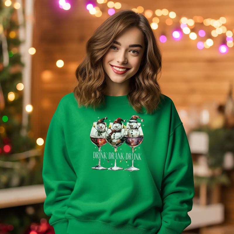 Drink Drank Drunk Snowmen Christmas sweatshirt