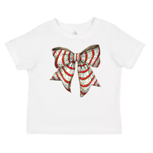 Snack Cake Bow Christmas Kids T-shirt