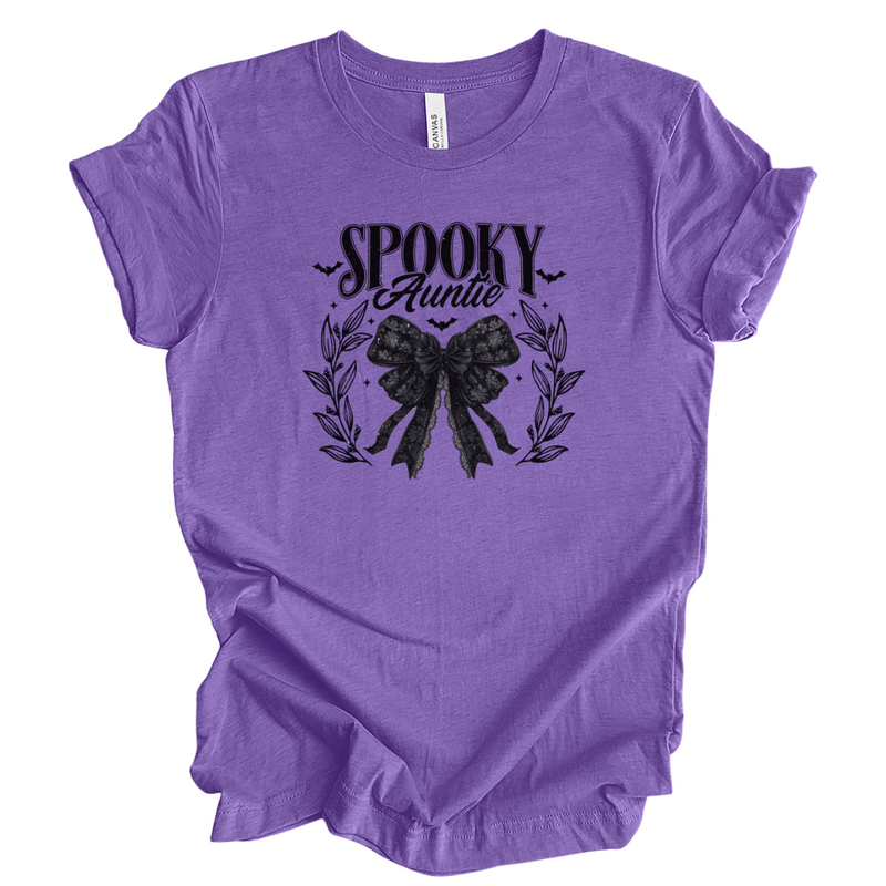 Spooky Auntie Black Bow T-Shirt