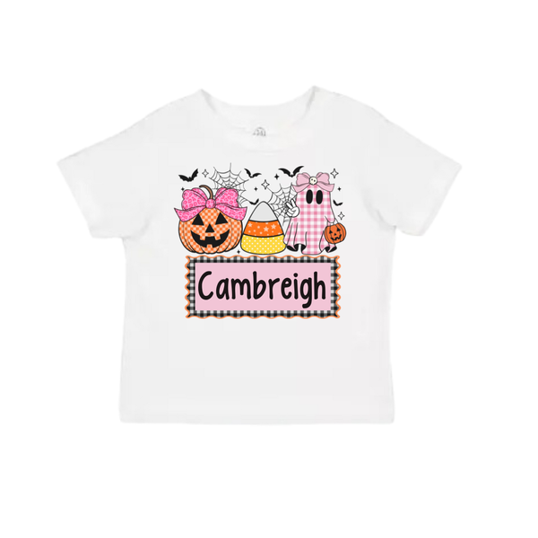 Girl's Candy Corn Cuties Personalized Halloween Shirt for Kids
