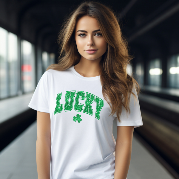 Lucky Faux sequin St. Patrick's Day T-Shirt