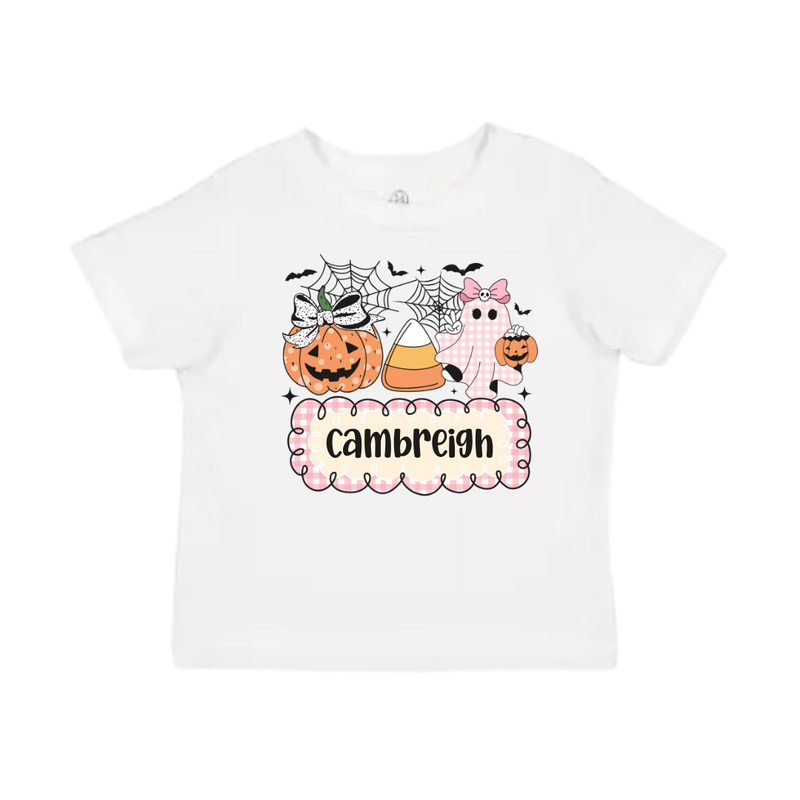Girls Pumpkin Patch Pals Personalized Halloween Shirt for Kids