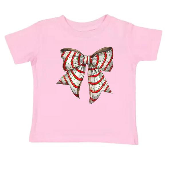 Snack Cake Bow Christmas Kids T-shirt