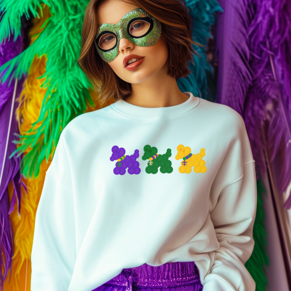 Balloon Dogs Mardi Gras sweatshirt