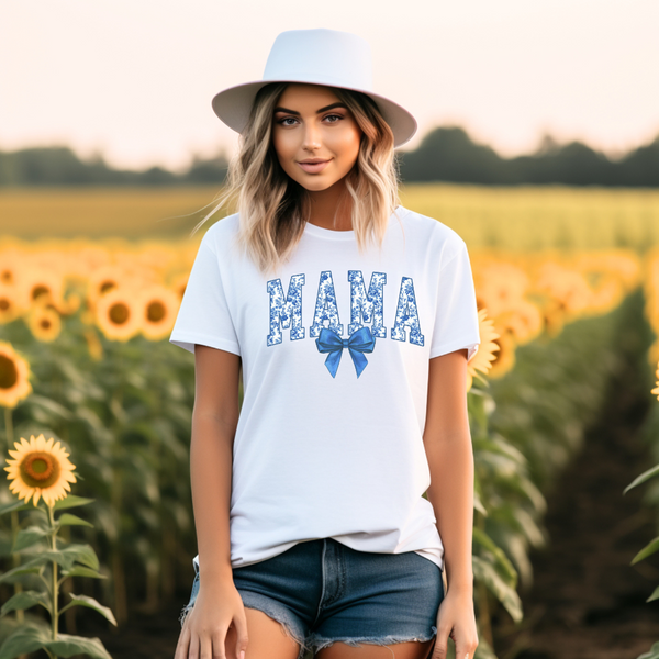 Blue Chinoiserie Mama or other Name Shirt 