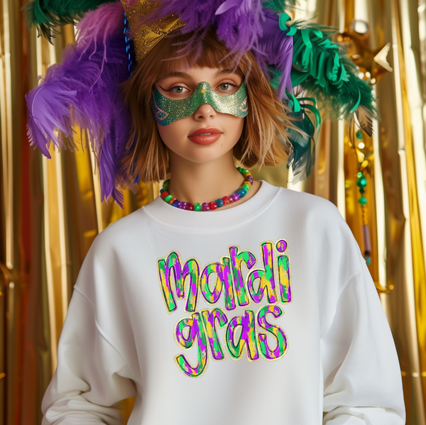 Brush Strokes Mardi Gras sweatshirt