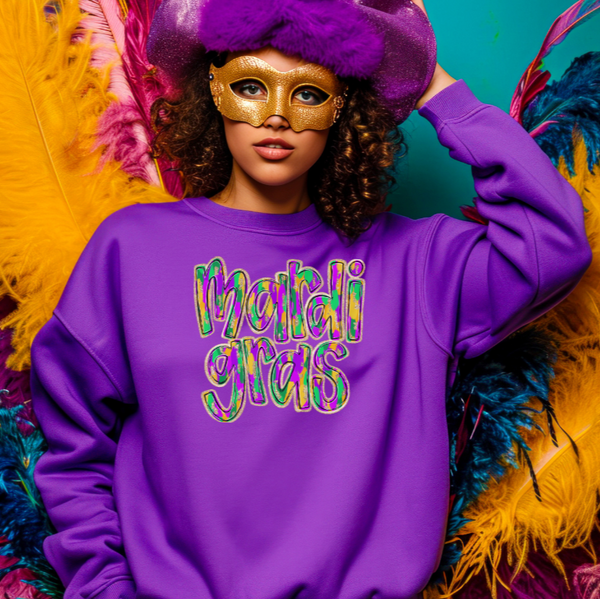 Brush Strokes Mardi Gras sweatshirt purple