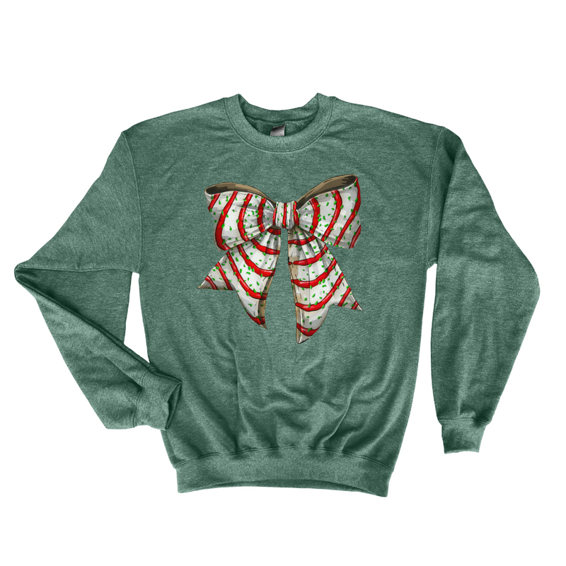 Snack Cake Bow Christmas Sweatshirt