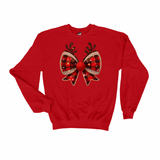 Buffalo Plaid Reindeer Bow Christmas Sweatshirt