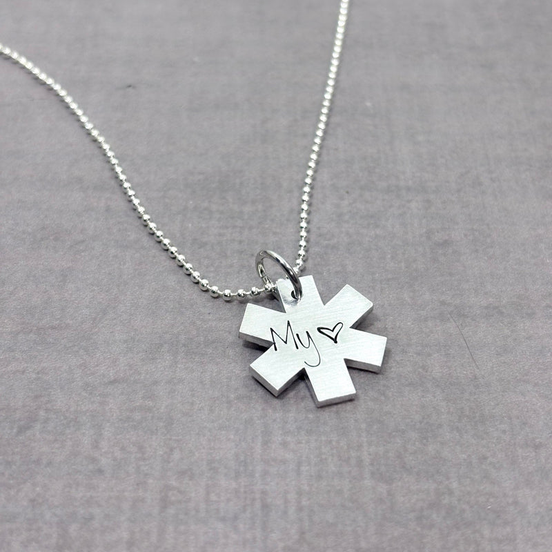 EMS necklace with My heart stamped on it