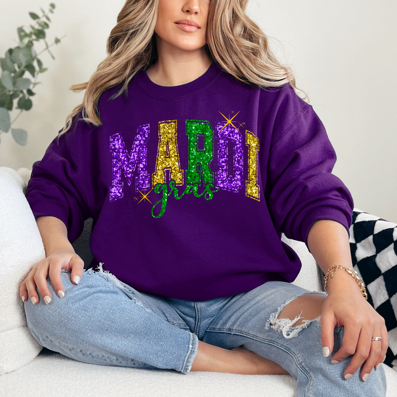 Mardi Gras sweatshirt purple