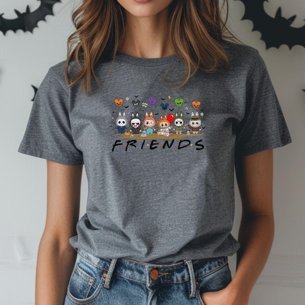 Labubu Halloween Friends T-Shirt, Cute Horror Character Graphic Tee