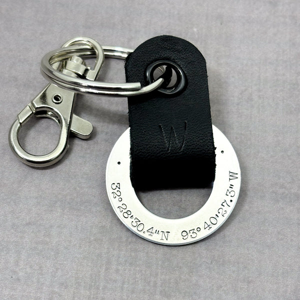 Personalized Coordinates Keychain