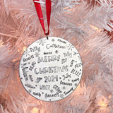 Large family ornament, Merry Christmas