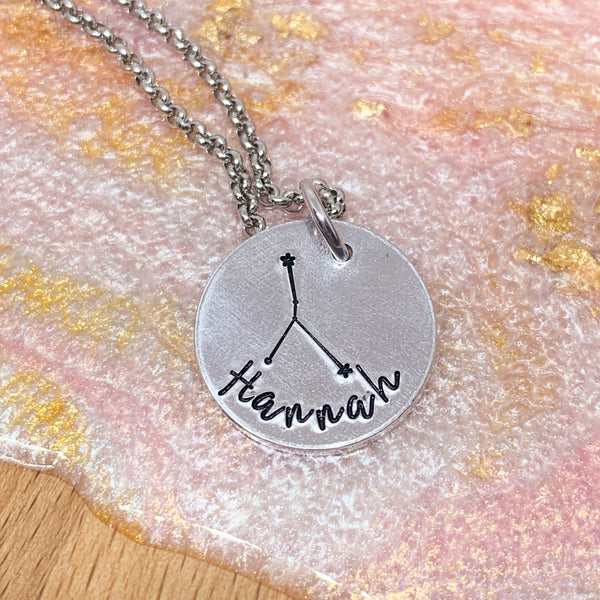 Constellation necklace with name
