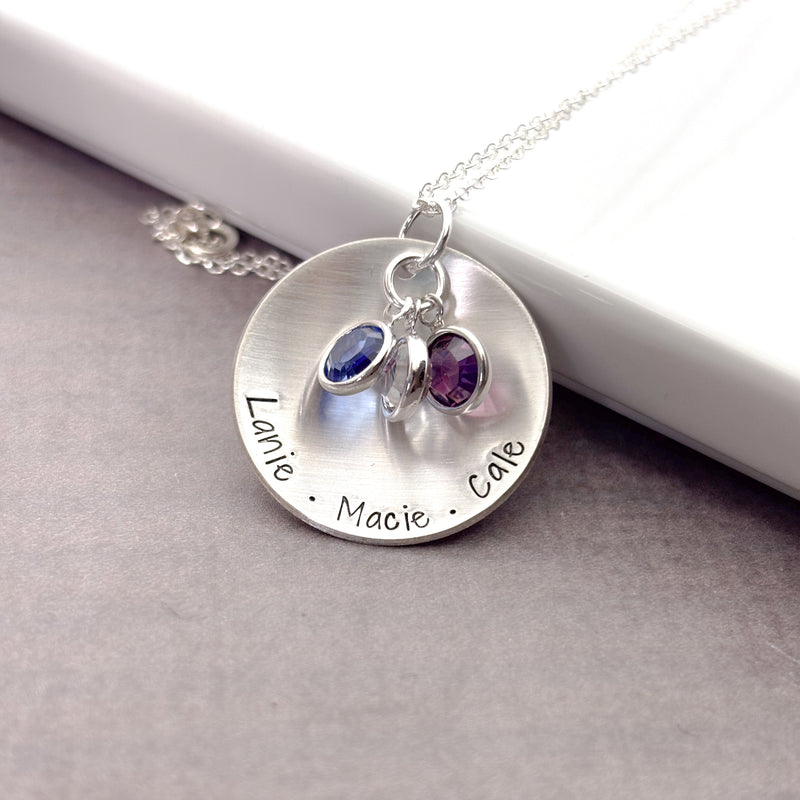 Cupped Personalized Mother’s Necklace with Kids’ Names