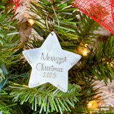 Personalized Star Christmas Ornament, Custom Star Ornament