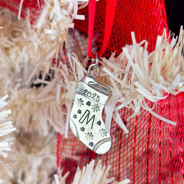 Personalized Christmas Ornament, Initial Stocking Ornament