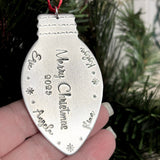 Personalized Christmas Light Bulb Ornament