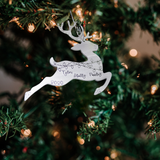 Large Reindeer Christmas ornament, personalized Christmas ornament