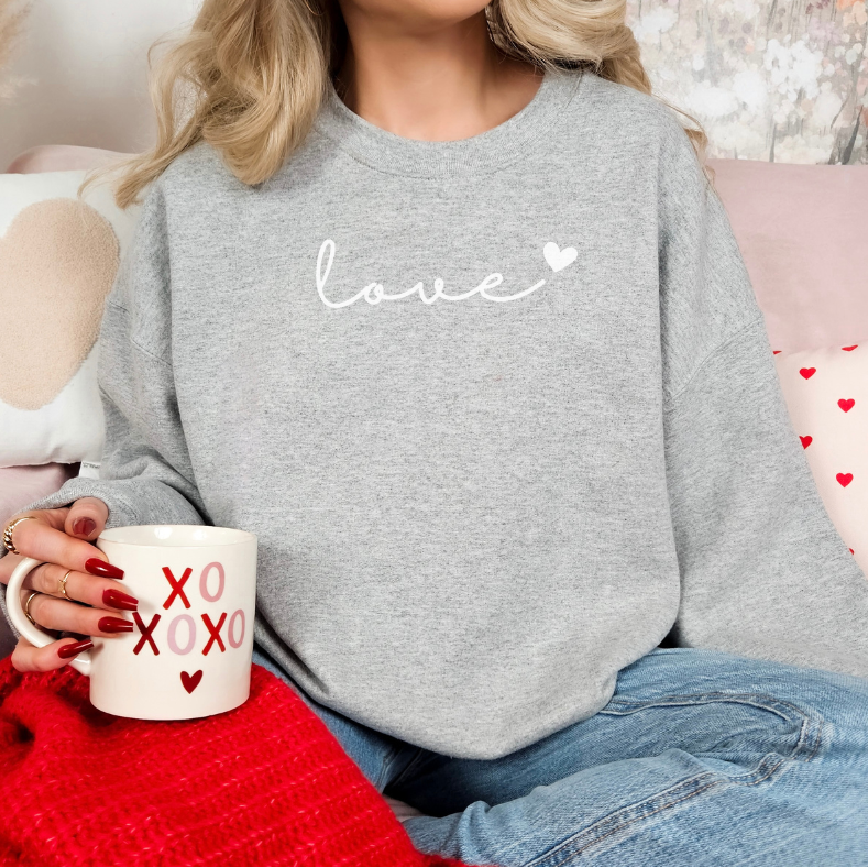 Love Sweatshirt Grey with white