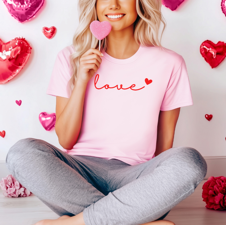 Love T-Shirt | Valentine's Day Tee | Pink