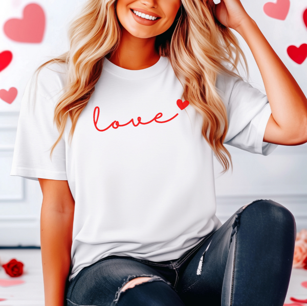 Love T-Shirt | Valentine's Day Tee |White