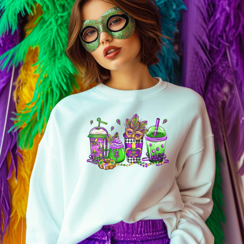 Mardi Gras Cups Sweatshirt