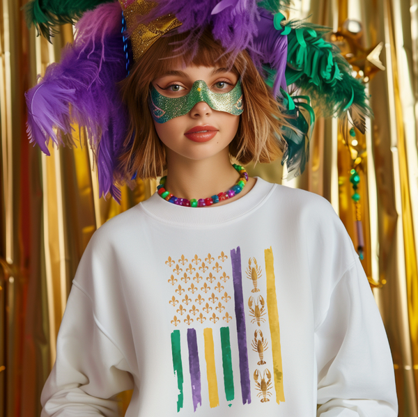 Mardi Gras Flag sweatshirt