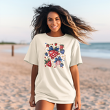 Patriotic Strawberry T-shirt Comfort Colors Ivory