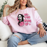 No You Hang Up Valentine's Day sweatshirt light pink