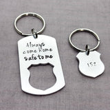 Police Officer Gift Set, Always Come Home Safe Keychain