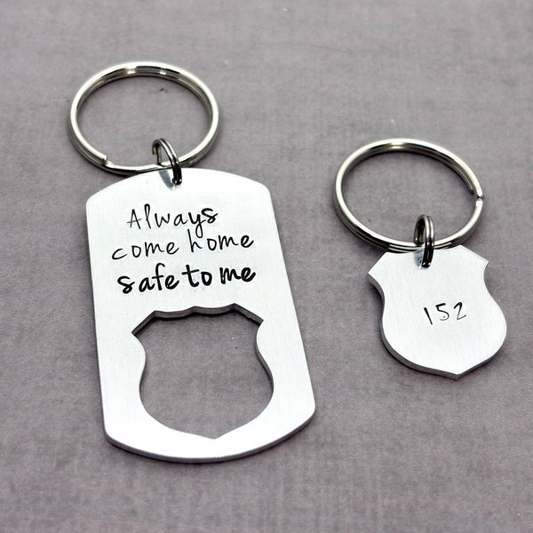 Police Officer Gift Set, Always Come Home Safe Keychain