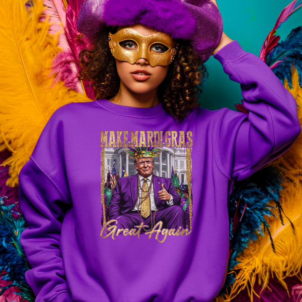 Purple Make Mardi Gras Great Again Sweatshirt