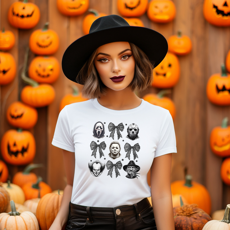 Coquette Horror Friends Halloween Graphic Tee Version 2