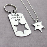Always Come Home To Me Sheriff Keychain Set