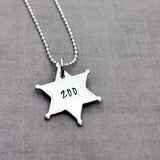 Sheriff star necklace personalized